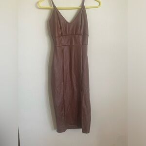 Brown leather dress